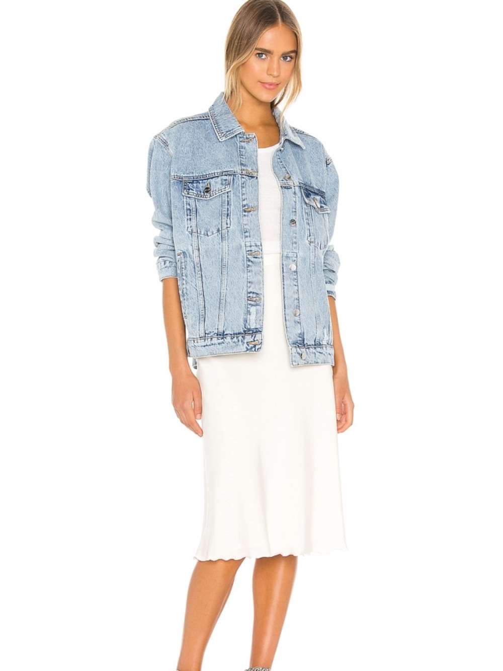 Anine Bing Rory Blue Washed Denim Jacket - Picture 4 of 8
